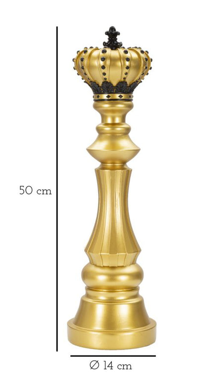 König der Schachfiguren Gold und Schwarz Ø 14x50 cm