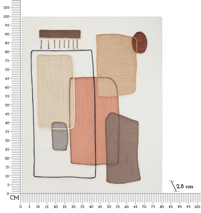 Abstraktes Gemälde auf Leinwand – 80x2,8x100 cm