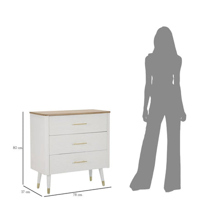 Kommode Matera Elegant mit 3 Schubladen und brauner Holzplatte
