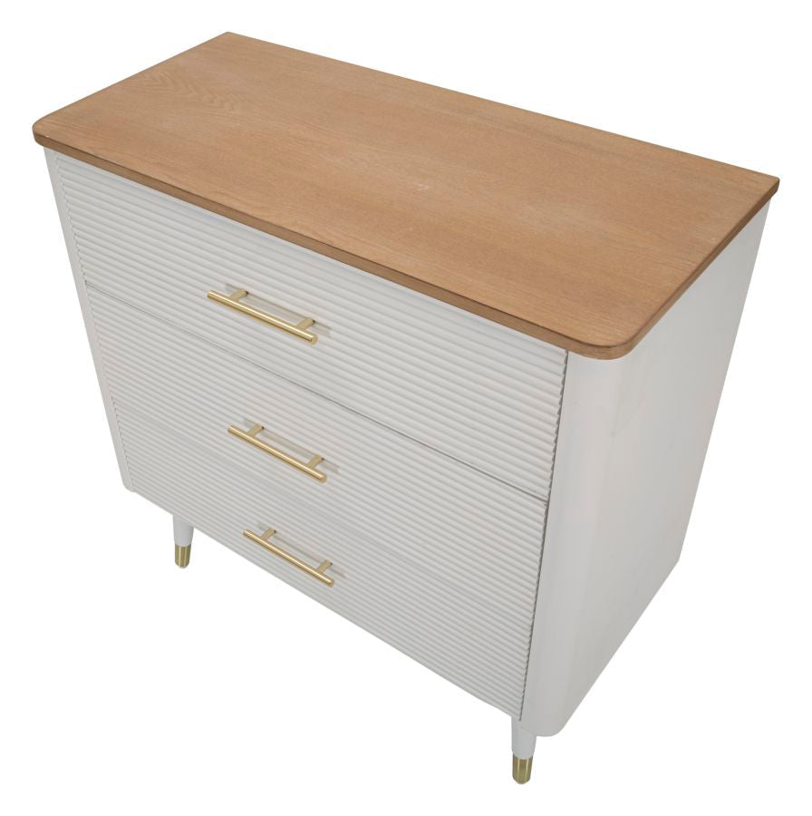 Kommode Matera Elegant mit 3 Schubladen und brauner Holzplatte