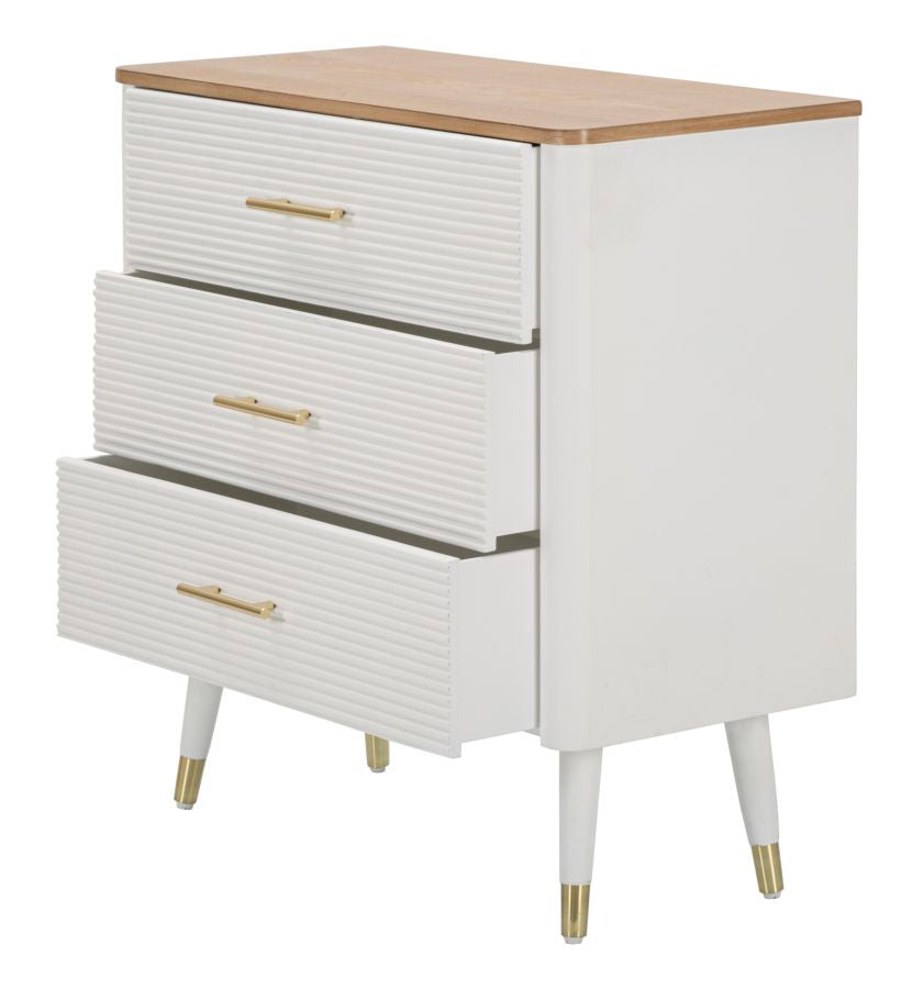 Kommode Matera Elegant mit 3 Schubladen und brauner Holzplatte