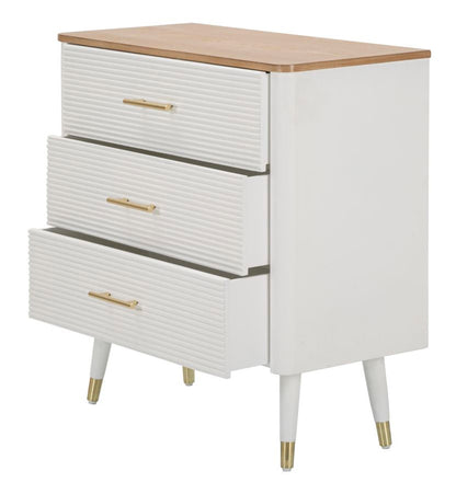 Kommode Matera Elegant mit 3 Schubladen und brauner Holzplatte