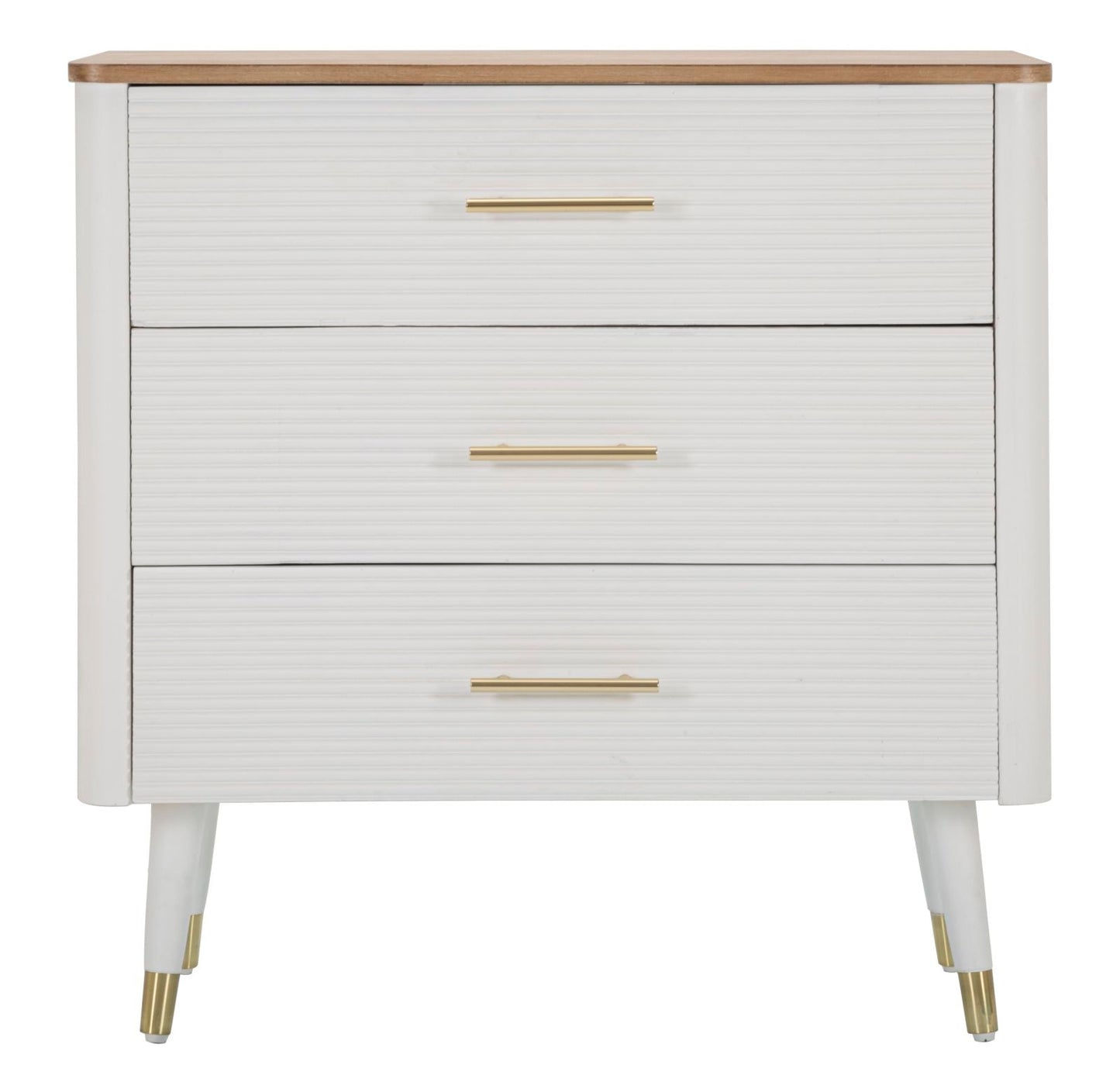 Kommode Matera Elegant mit 3 Schubladen und brauner Holzplatte