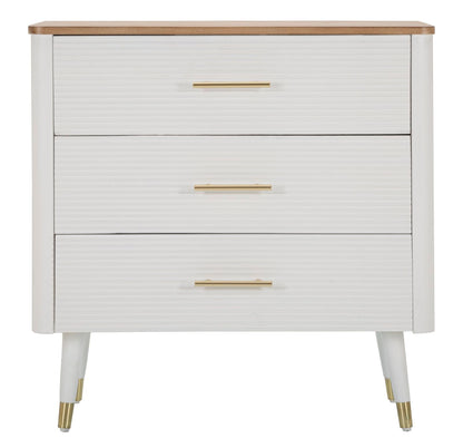 Kommode Matera Elegant mit 3 Schubladen und brauner Holzplatte