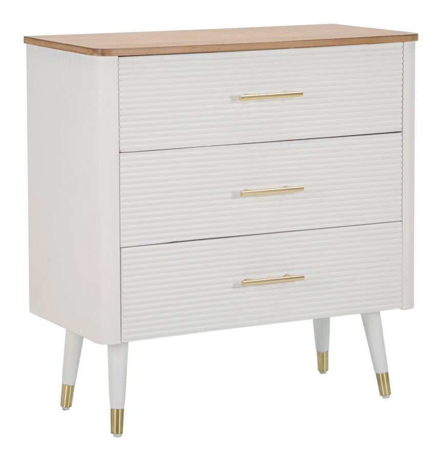 Kommode Matera Elegant mit 3 Schubladen und brauner Holzplatte