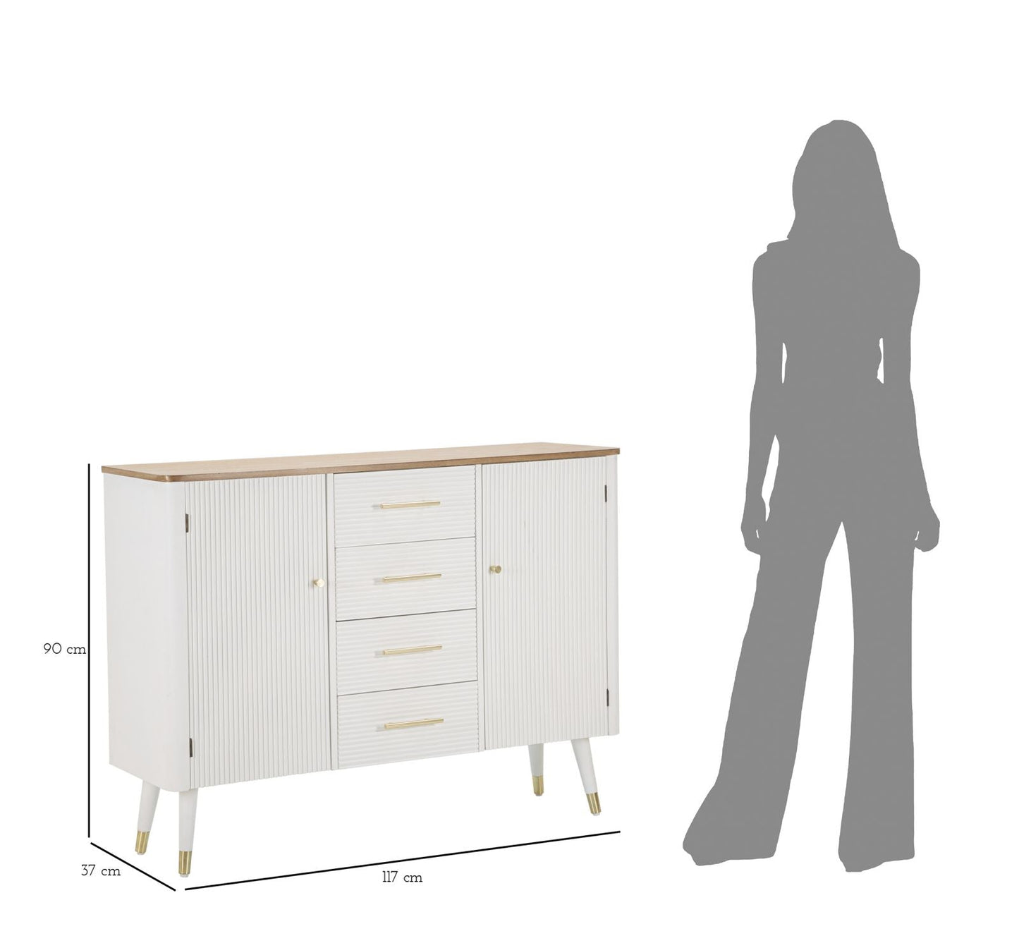 Matera Aufbewahrungsschrank 117x37x90 cm elegant und funktionell