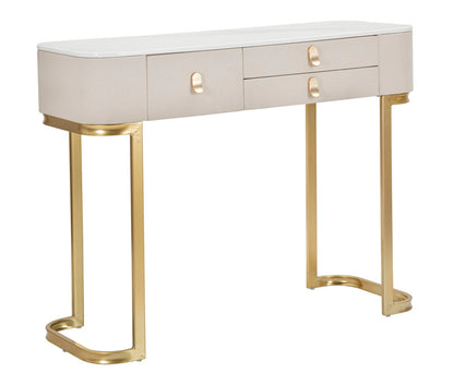 Elegante Konsole mit 3 Schubladen und Platte in Marmoroptik 100x40x80 cm
