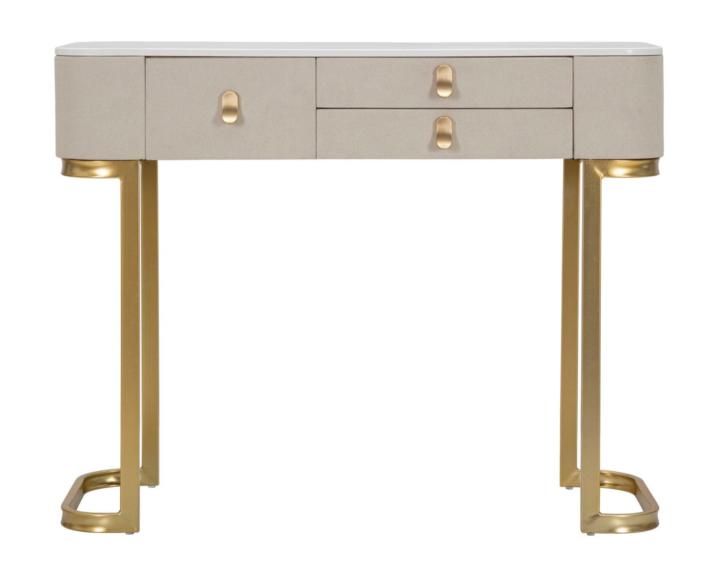 Elegante Konsole mit 3 Schubladen und Platte in Marmoroptik 100x40x80 cm