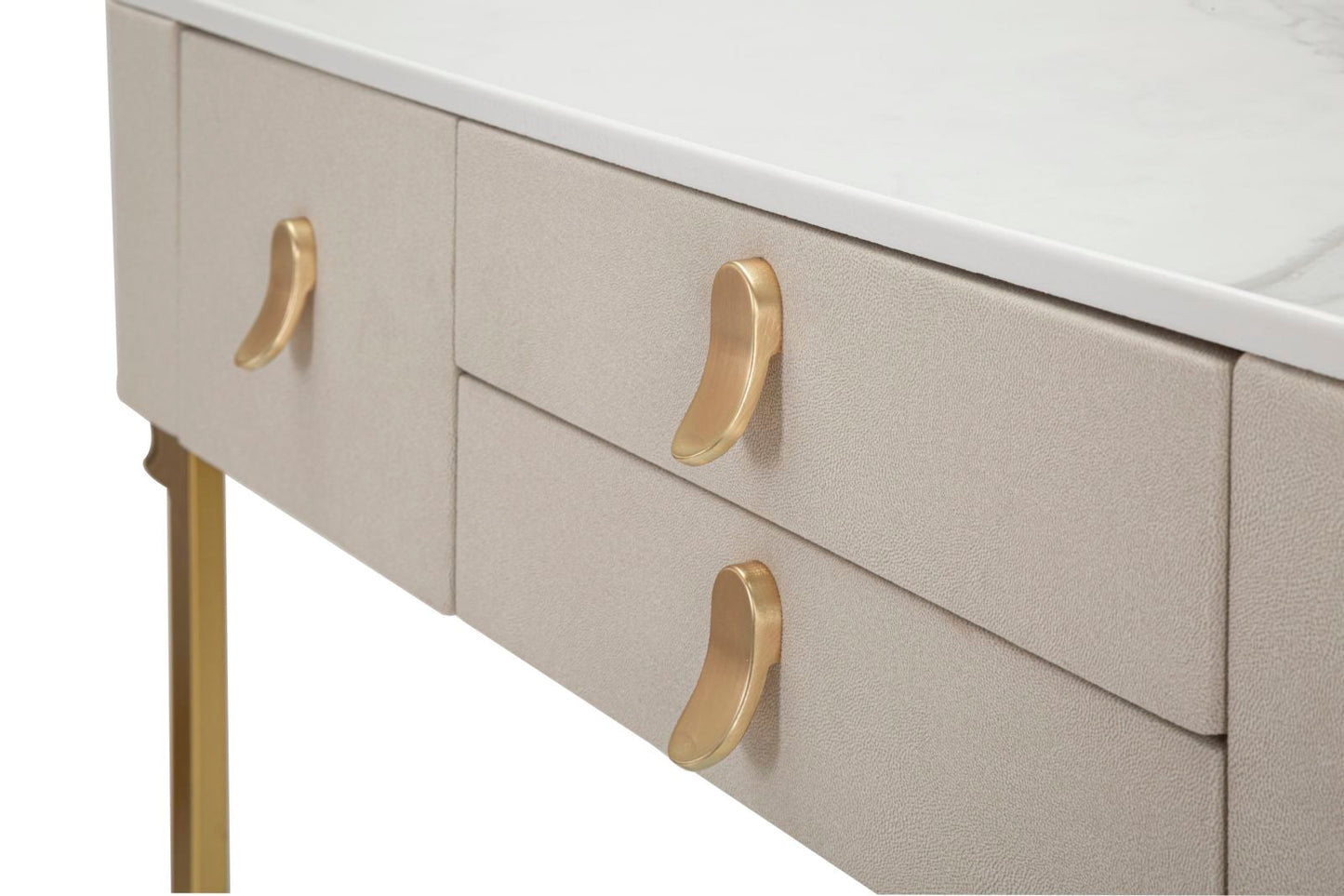 Elegante Konsole mit 3 Schubladen und Platte in Marmoroptik 100x40x80 cm