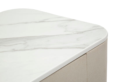 Elegante Konsole mit 3 Schubladen und Platte in Marmoroptik 100x40x80 cm