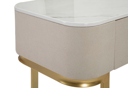 Elegante Konsole mit 3 Schubladen und Platte in Marmoroptik 100x40x80 cm