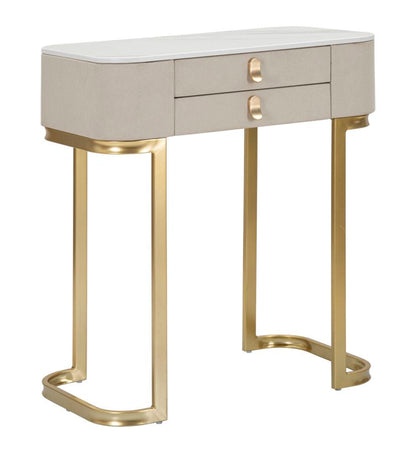 Elegante Konsole mit 2 Schubladen und Marmor-Optik-Platte 70x40x80 cm