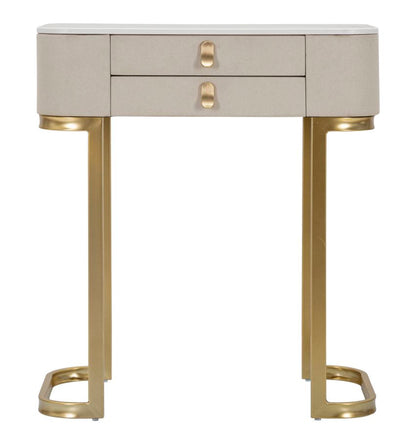 Elegante Konsole mit 2 Schubladen und Marmor-Optik-Platte 70x40x80 cm