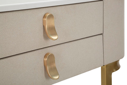 Elegante Konsole mit 2 Schubladen und Marmor-Optik-Platte 70x40x80 cm