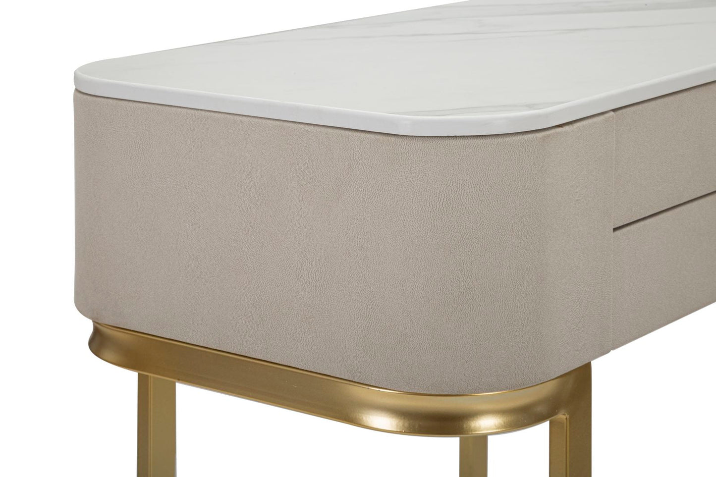 Elegante Konsole mit 2 Schubladen und Marmor-Optik-Platte 70x40x80 cm