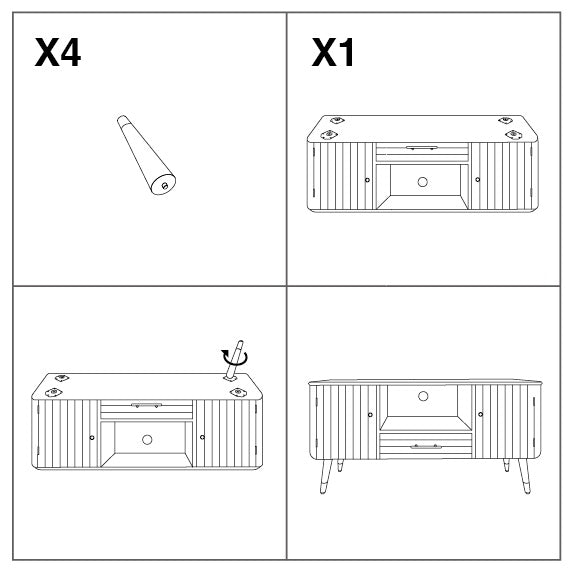TV-Möbel Matera 117x40x60 cm mit elegantem und funktionalem Design