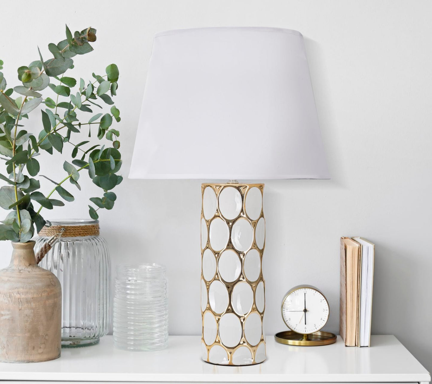 Elegante Tischlampe Glam Carv ø 34,5x56 cm