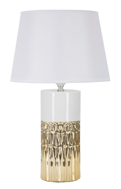Lampada da Tavolo Elegante Glam con Paralume Bianco Ø 30x48,5