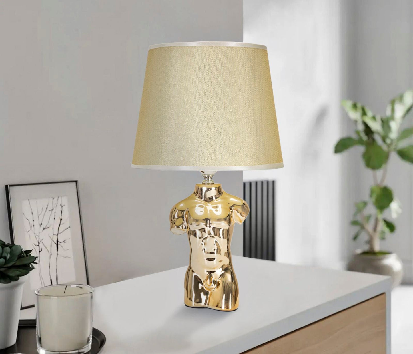 Lampada da Comodino Elegante Uomo cm 25x42,5