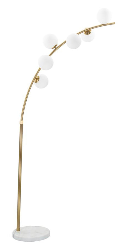 Bogenstehleuchte Glamour mit 6 Leuchten, höhenverstellbar 220-246 cm