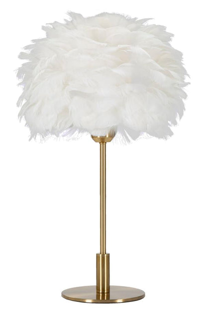 Lampada da Tavolo Elegante con Paralume in Piume Ø 30x50 cm