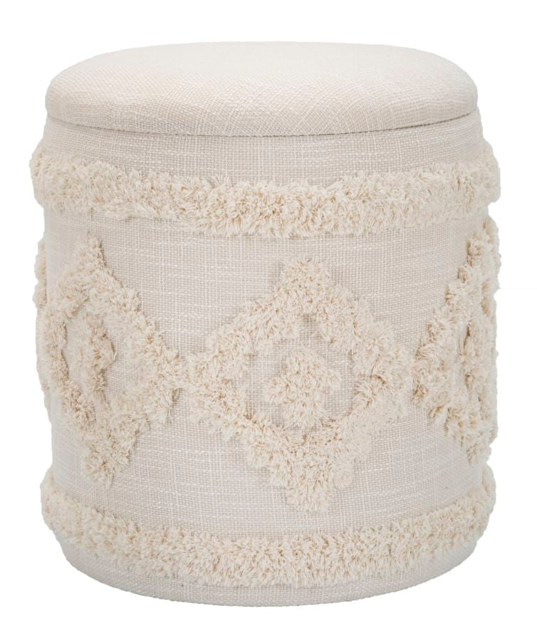 Pouf Damasco Rotondo con Contenitore Ø 35x40 cm