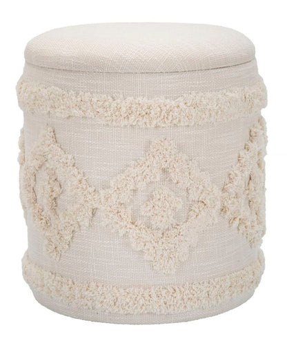 Pouf Damasco Rotondo con Contenitore Ø 35x40 cm