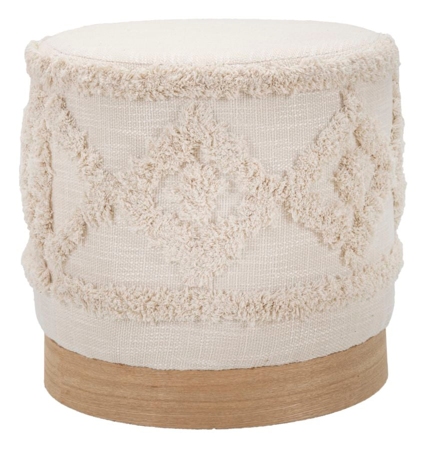 Eleganter Pouf aus Damast Ø 40x40