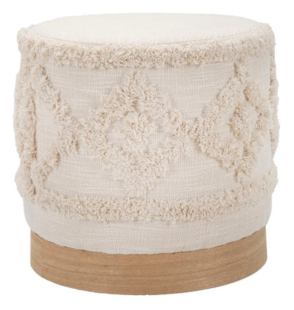 Eleganter Pouf aus Damast Ø 40x40