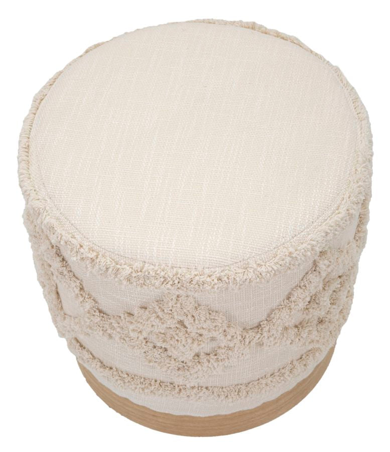 Eleganter Pouf aus Damast Ø 40x40