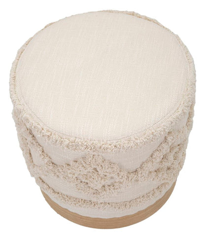 Eleganter Pouf aus Damast Ø 40x40
