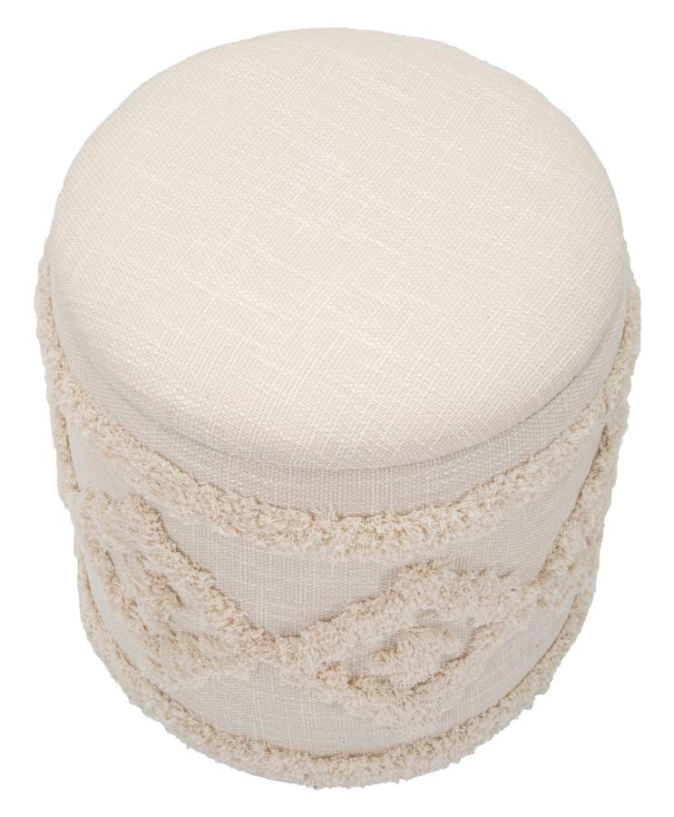 Pouf Damasco Rotondo con Contenitore Ø 35x40 cm