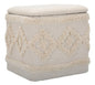 Elegant Storage Ottoman in Damask Fabric Square 40x40x40 cm