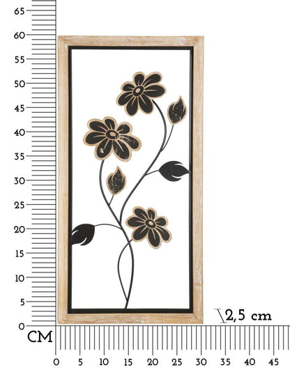 3D Decorative Panel in Iron and Wood Girish - 30x2.5x60 cm
