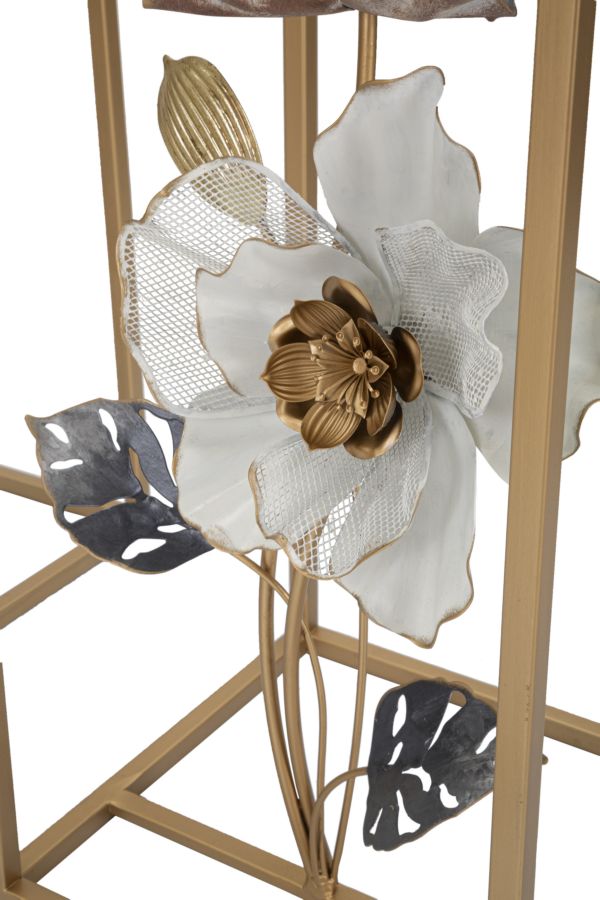 Pair of Elegant Flower Side Tables 36x36x70 cm and 30x30x60 cm
