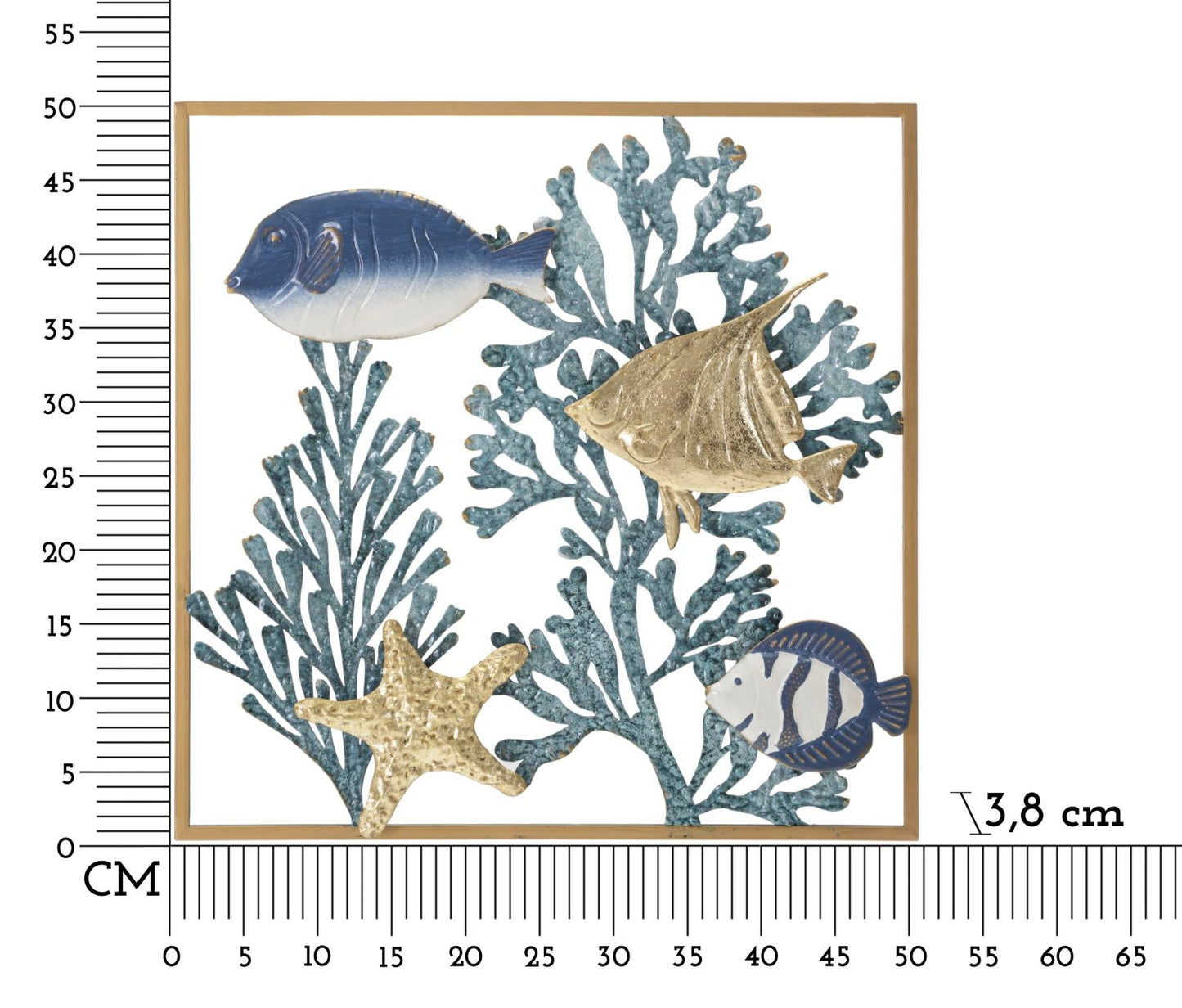 Pannello Decorativo in Ferro a Tema Marino cm 50,2x3,8x50,2