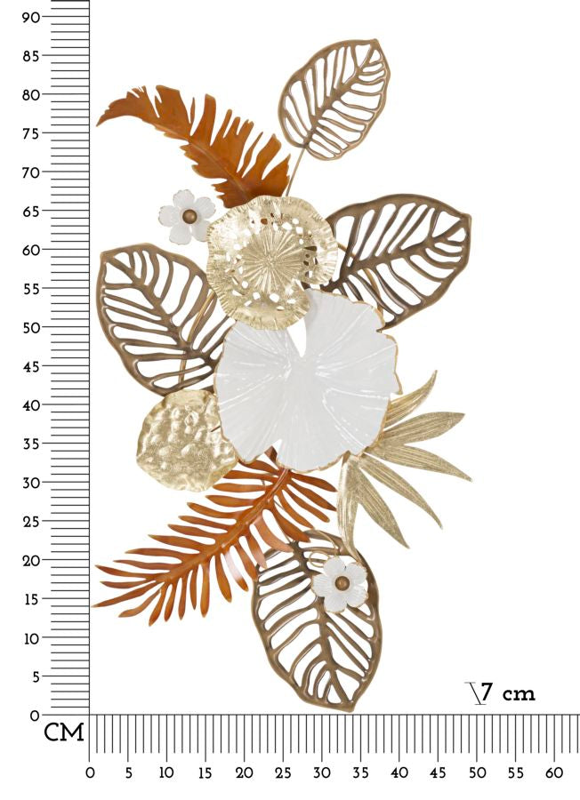 Pannello Decorativo in Ferro Stile Bouquet 50,8x7x87 cm