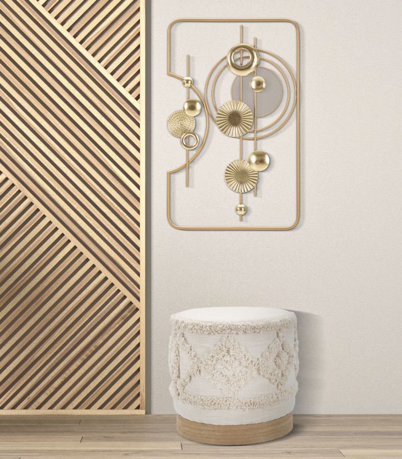 Eleganter Pouf aus Damast Ø 40x40