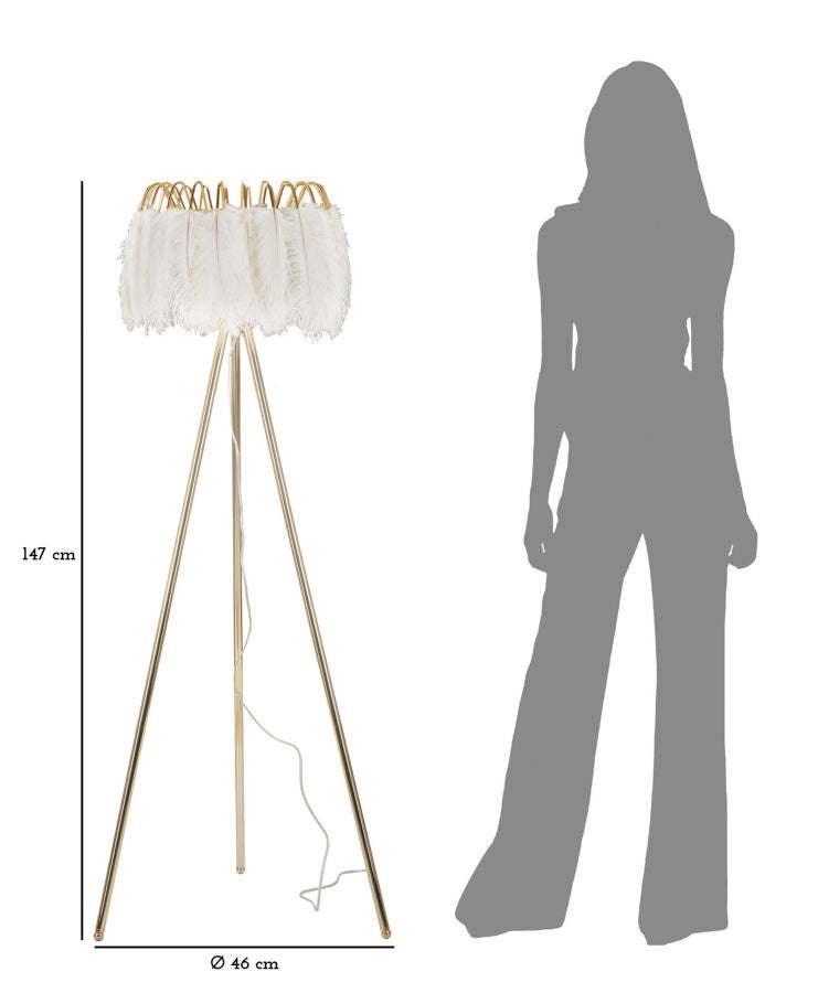 Lampada da terra eleganza piumata cm ø 46x147