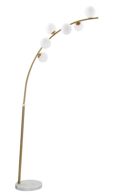 Bogenstehleuchte Glamour mit 6 Leuchten, höhenverstellbar 220-246 cm