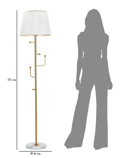 Elegante Stehleuchte mit Kleiderhaken, 41 x 173 cm (ØxH)