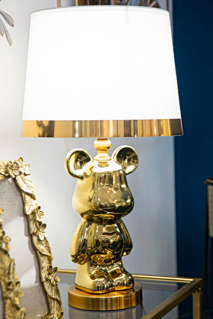 Tischleuchte goldener Teddybär Ø 30x54 cm
