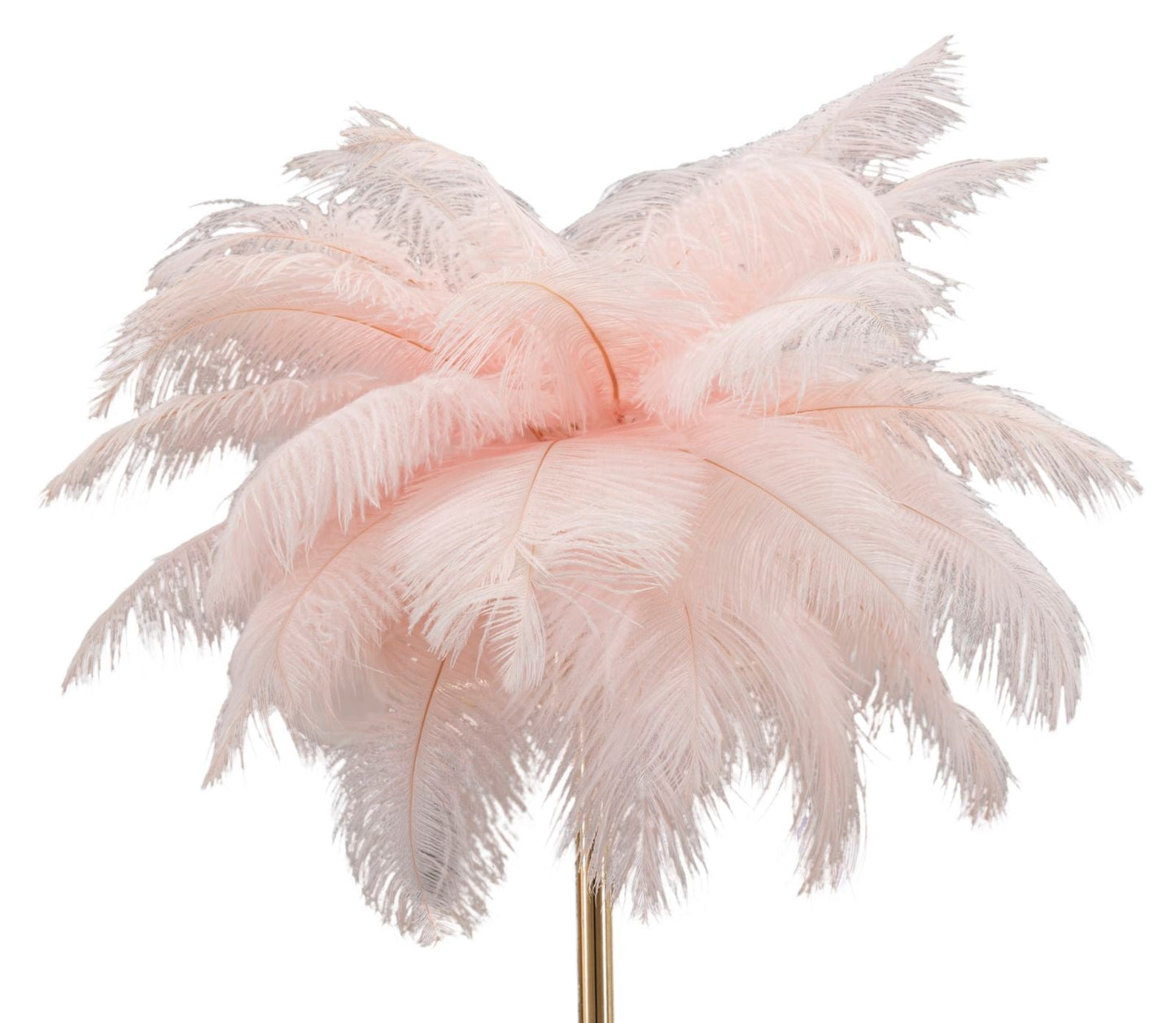 Tischlampe Eleganza Rosa mit Federlampenschirm
