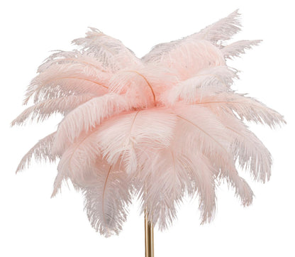 Tischlampe Eleganza Rosa mit Federlampenschirm