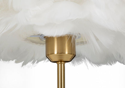 Lampada da Tavolo Elegante con Paralume in Piume Ø 30x50 cm