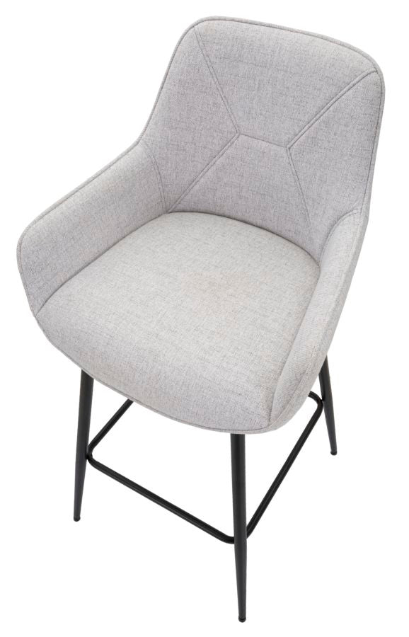 Set di Sgabelli Bar Grigi - 2 Pezzi Moderni 55x55x109 cm