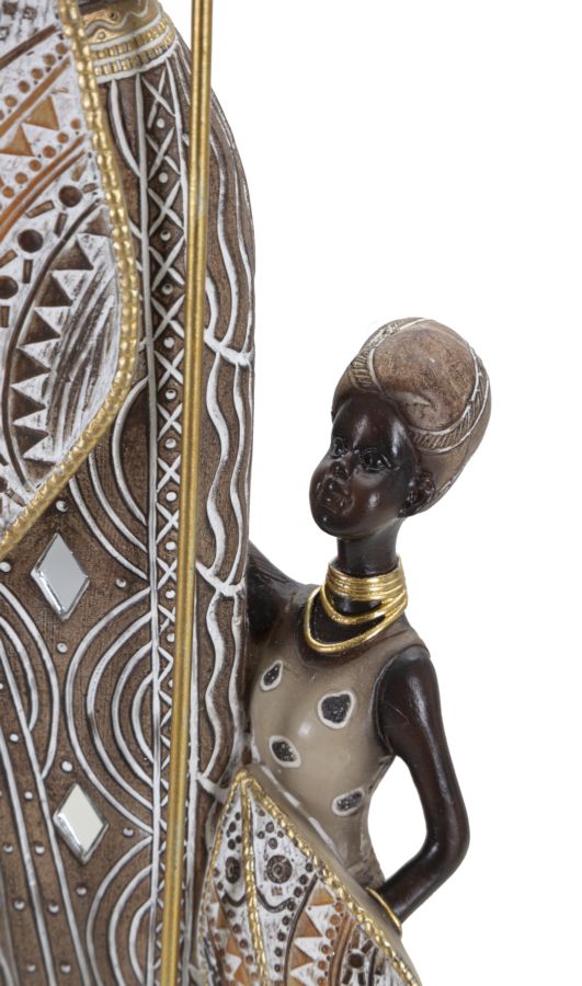 Masai-Stammesfigur mit Kind - 11,5x8,5x46 cm