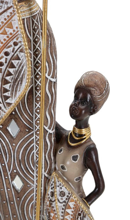 Masai-Stammesfigur mit Kind - 11,5x8,5x46 cm