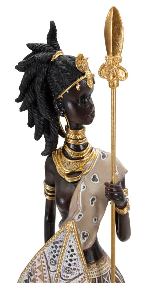 Masai-Stammesfigur mit Kind - 11,5x8,5x46 cm