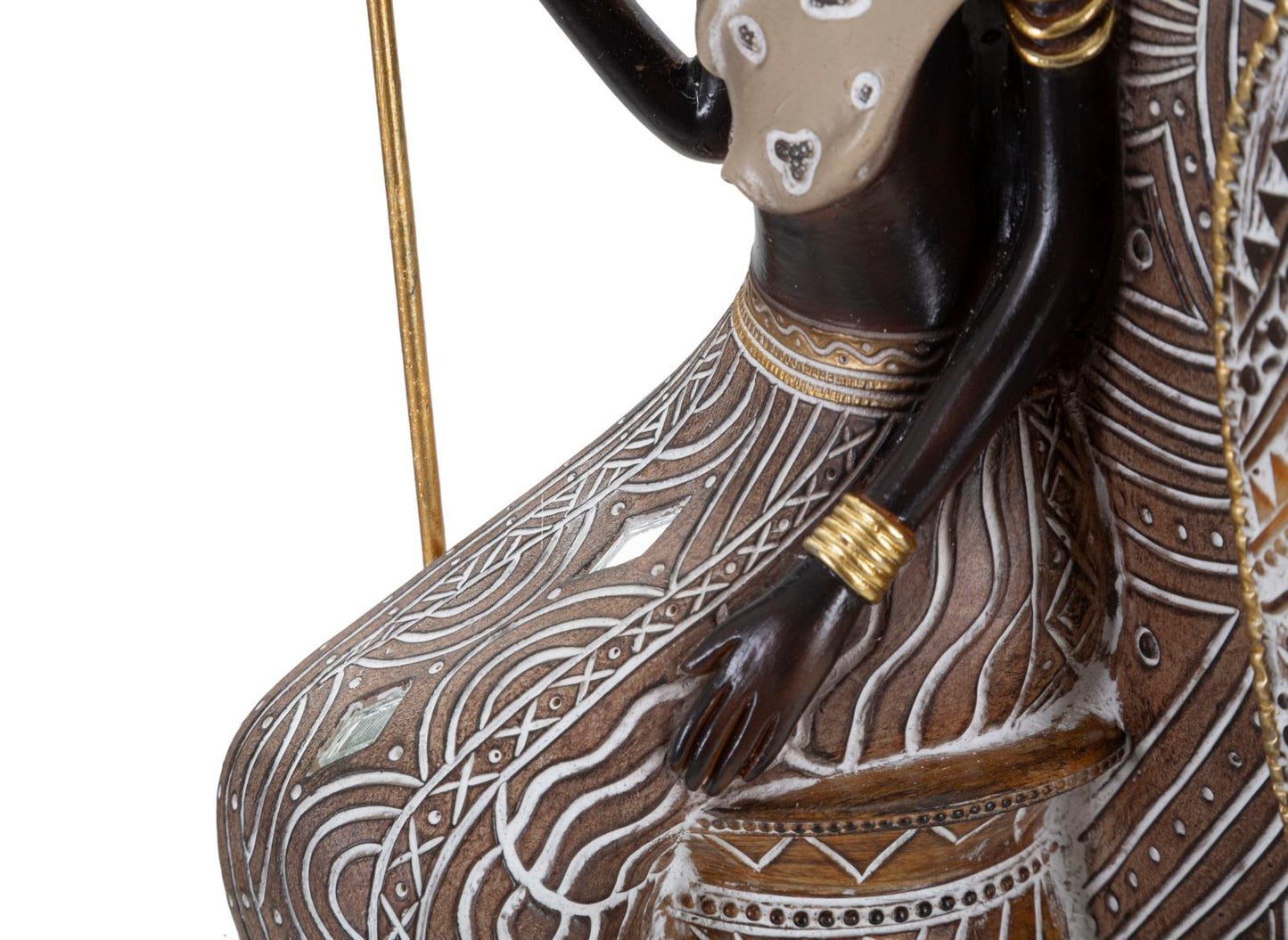 Statuetta Familiare Masai in Arte Tradizionale - 16,5x11,5x38 cm